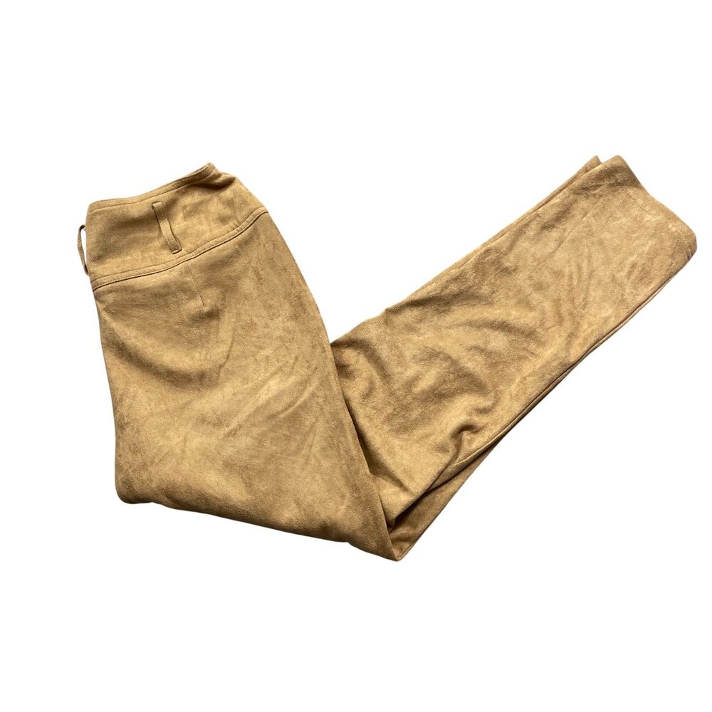 VICI Medium Brown Faux Suede Side Zip Ankle Pants Polyester Blend